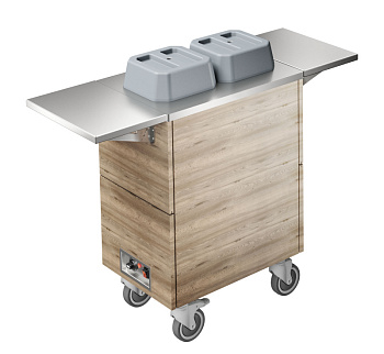 Flexy Compact Heated Plate Dispenser Trolley, 2 cylinders - Ø180-250 mm, 2 tray sliders, h.900 (Code 322125)