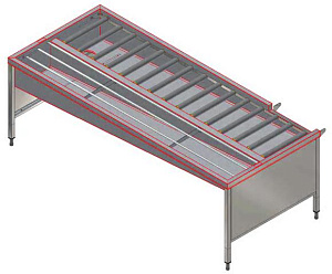 Electrolux Professional HSSMF5LR MANUAL SORT.TABLE,5 BASK,L&gt R,2640,FRONT (Code 865088)