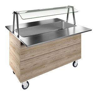 Electrolux Professional F01H4AW02S BAIN-MARIE, WATER, SINGLE WELL, 4GN+WHEELS H=900MM OVERSHELF W/LED LIGHTS (CODE 322002)