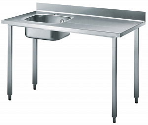 Electrolux Professional TL1410SXPN Standard Preparation 1400 mm Work Table with Upstand - Left Bowl (Code 132762)