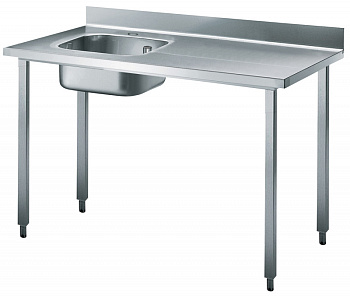 Standard Preparation 1400 mm Work Table with Upstand - Left Bowl (Code 132762)