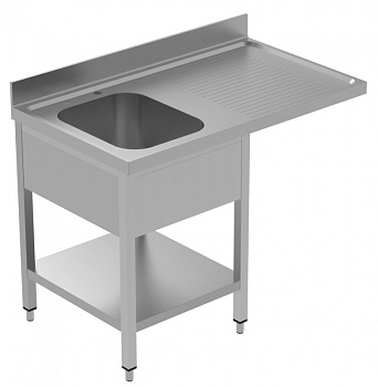 SINK UNIT DW 1 BOWL R/H DRAIN.1200+SHELF (134130)