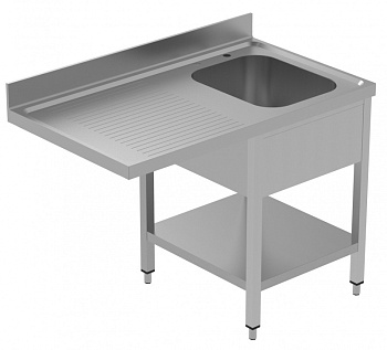Electrolux Professional GLR1SSPELS SINK UNIT DW 1 BOWL L/H DRAIN.1200+SHELF (Code 134128)