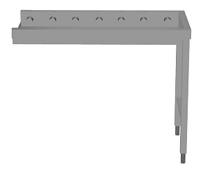 Electrolux Professional HSSRCEP11 Handling System for Dishwasher Short roller conveyors with end plate (Code 865189)