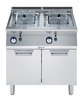 Electrolux Professional E7KKBTBAMEI Modulare Großküchengeräteserie 700XP Freistehende Gasfritteuse mit zwei Becken, 7 Liter (Code 371425)