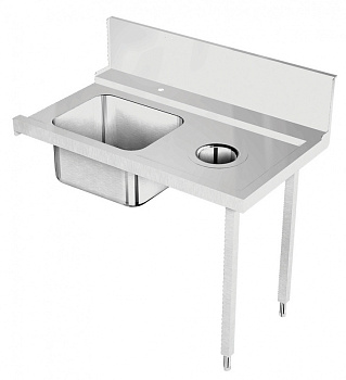 Handling System for Rack Type Pre-wash Table with Sink and Scrape Hole, Right to Left, 1200mm (Code 865410)