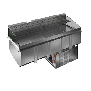 Electrolux Professional D13C5 DROP-IN REFRIGERATED WELL, VENTILATED, 1 REF. SHELF AND 1 NEUTRAL SHELF, 5GN (CODE 341053)