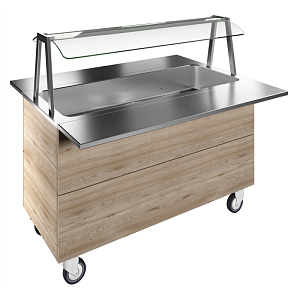 Electrolux Professional F11C4AW02S REFRIGERATED WELL, STATIC WITH FAN, 4GN+WHEELS H=900MM OVERSHELF W/LED LIGHTS (CODE 322032)