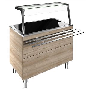 Electrolux Professional F04H3AF01W TEMPERED GLASS TOP, 3GN H=900MM OVERSHELF W/LED LIGHTS (CODE 322085)