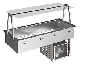 Electrolux Professional D11C4O Drop-In Drop-in refrigerated well, static with fan (4 GN container capacity) and A overshelf (Code 341176)