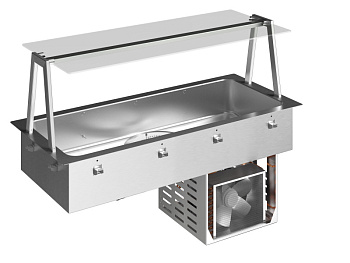 Drop-In Drop-in refrigerated well, static with fan (4 GN container capacity) and A overshelf (Code 341176)
