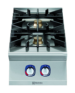 Electrolux Professional E9AAIAAOMCE Modulare Großküchengeräteserie 900XP Gaskochfeld mit 2 Brennern (jeweils 6 kW) und 3-mm-Arbeitsplatte (Code 391450)