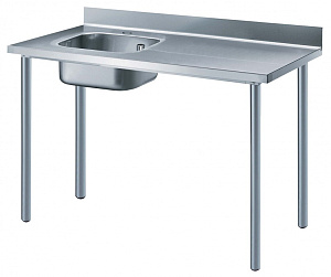 Electrolux Professional TL1410SXE WORK TABLE WITH L/H BOWL+UPSTAND 1400 MM (133526)
