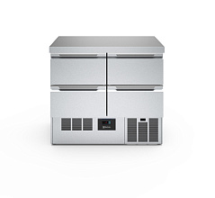 Electrolux Professional SAL25T04 Digitale Kühltische Kompakt-Kühltheke mit 4 Schubladen 250lt, +2+10°C, AISI 304 R290 (Code 725113)