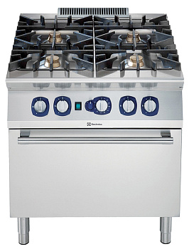 4-BURNER (6KW) GAS RANGE+CONV.OVEN 800MM (Code 391007)