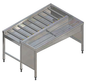 Electrolux Professional HSSMS3RL MANUAL SORT.TABLE,3BASK,R&gt L,1620MM-SIDE (Code 865082)