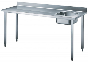 WORK TABLE  WITH R/H BOWL+UPSTAND 1800MM (132645)