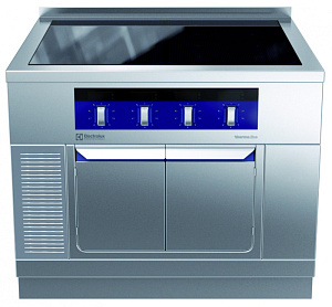 Electrolux Professional MCJDFBJ9AO Modular Cooking Range Line thermaline 90 - 4 Zone Full Surface Induction Top on Cupbpard Base, 1 Side, Backsplash, H=800 (Code 589856)
