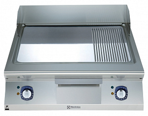 Electrolux Professional E9FTEHCP0N Modular Cooking Range Line 900XP Full Module Electric Fry Top, Smooth and Ribbed Polished Chrome Plate (Code 391177)