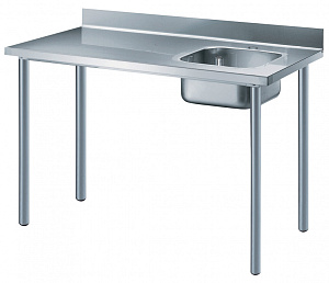 Electrolux Professional TL1410DXEN Premium Preparation 1400 mm Work Table with Upstand - Right Bowl (Code 133061)