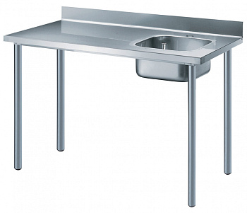 Premium Preparation 1400 mm Work Table with Upstand - Right Bowl (Code 133061)