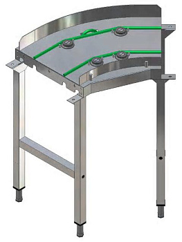 45°CURVE+LEGS FOR CORD CONVEYOR (TRAYS) (Code 865129)