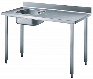 Electrolux Professional TL1410SXP WORK TABLE W/L/H BOWL & UPSTAND 1400 MM (132306)