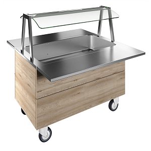 Electrolux Professional F10C3KW02S REFRIGERATED WELL, STATIC, 3GN+WHEELS H=750MM OVERSHELF W/LED LIGHTS (CODE 322061)