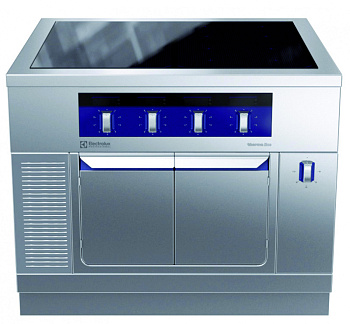 Modular Cooking Range Line thermaline 90 - 4 Zone Full Surface Induction Top on Warming Cabinet, 1 Side, H=800 (Code 589817)