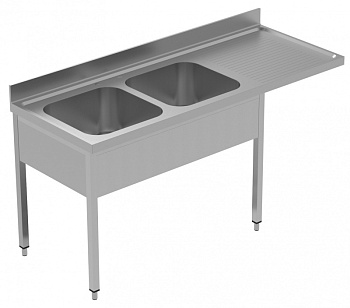 SINK UNIT FOR DW 2BOWLS R/H DRAINER 1800 (134128)