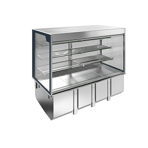 Electrolux Professional D15R4 DROP-IN REMOTE REFRIGERATED WELL WITH REFRIGERATED DISPLAY, SQUARED, MEDIUM SERVICE - 4 HOURS - 4GN (CODE 341116)
