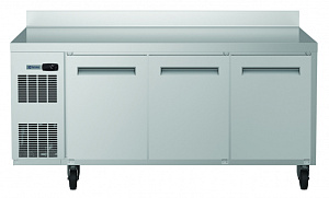 Electrolux Professional EJ3H3AAAXG Digital Undercounter ecostore HP Refrigerated Counter - 3 Door (R290) with top, upstand and wheels, UK plug (Code 710451)