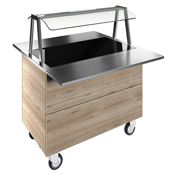 TEMPERED GLASS, 3GN+WHEELS H=900MM OVERSHELF W/LED LIGHTS (CODE 322010)