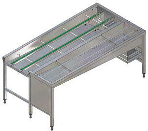 Electrolux Professional HSSA4RL AUTOM.STAPELTISCH,4 KÖRBE.,R>L,2130 MM (Code 865067)