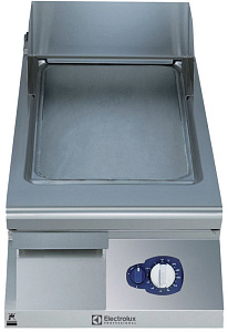 Electrolux Professional E9IINAAOMCA Modulare Großküchengeräteserie Halbmodul Gas-Bratplatte mit glatt gebürsteter hartverchromter Stahloberfläche, horizontal, Thermostatregelung, Schaber inkludiert (Code 391402)