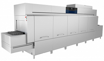 Warewashing Flight type dishwasher, 3 tanks, 8200 dishes/h, electric, 950mm loading, 1300mm unloading, ESD (Code 520122)
