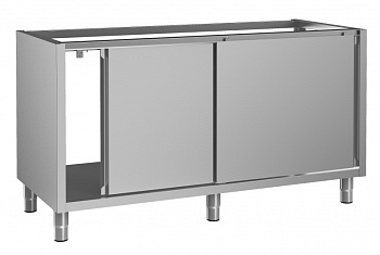 Standard Preparation Cupboard Base for Sink Top (sliding doors) - no top, 1600mm (Code 133186)