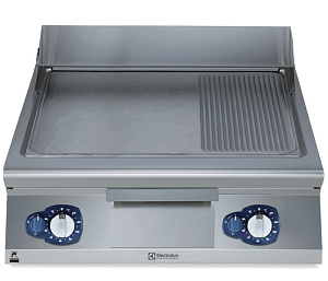 Electrolux Professional E9IIMTAOMEI 900XP 800mm Gas Fry Top, Smooth and Ribbed Brushed Chrome Plate (Code 391591)