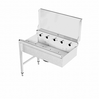 Handling System for Dishwasher Short roller conveyors with deep basin and splashback (Code 863072)