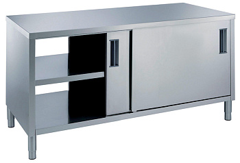 Standard Preparation 1400 mm Passthrough Worktop Cupboard with Shelf & Sliding Doors (Code 133246)