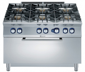 Electrolux Professional E9GCGLTCLM 6BURN(10KW)GAS RANGE+LARGE GAS OVEN 1200 (Code 391256)